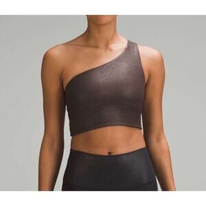 Lululemon Align Asymmetrical Ribbed Bra Light Support A/B Cup Shine Espresso 6